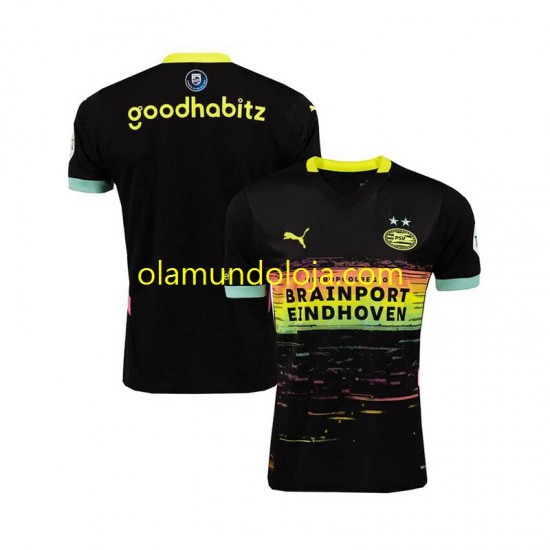 Camisola PSV Eindhoven Homem Equipamento Segundo 2024-2025 Manga Curta